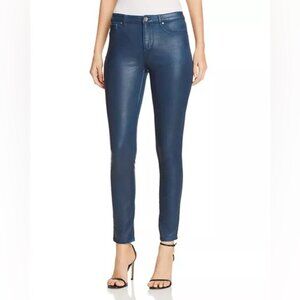 NWT ELIE TAHARI Faux Leather AZELLA‎ JEAN LOW RISE SKINNY LEG BLUE LT Sz 30